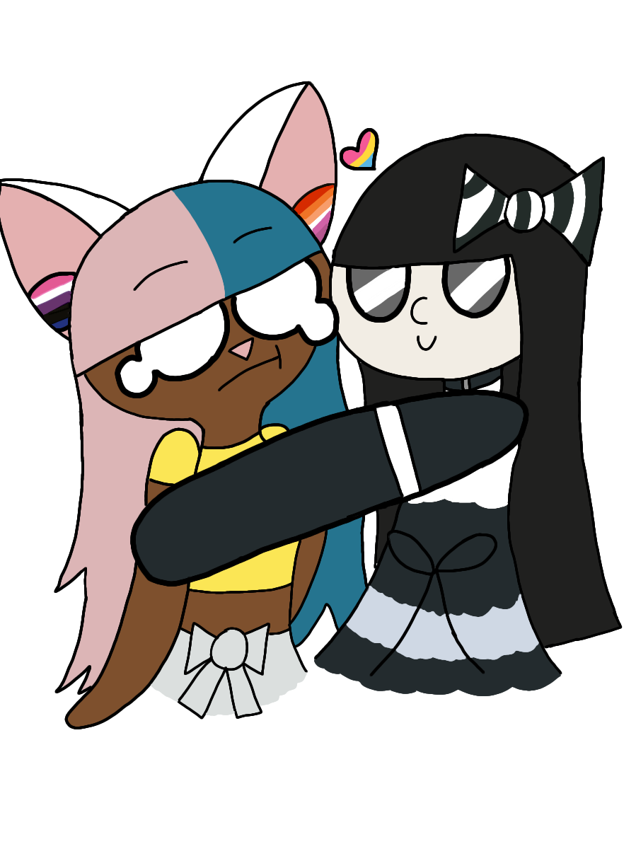 Sweetie and Salty hugging.