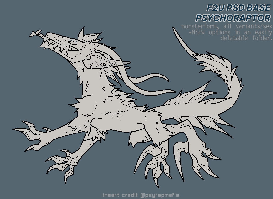 F2U PSD base - adult psyrap monsterform