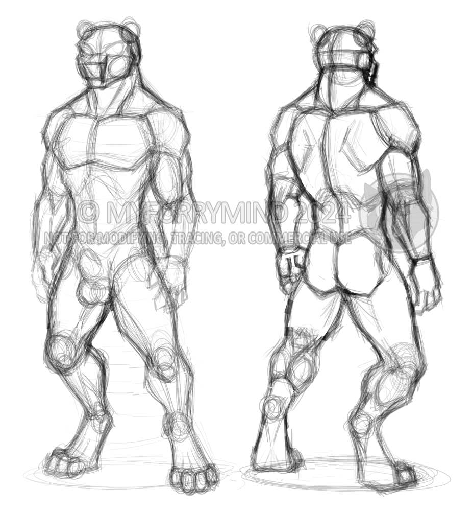 Artcrap: Old Front & Back Anthro Poses