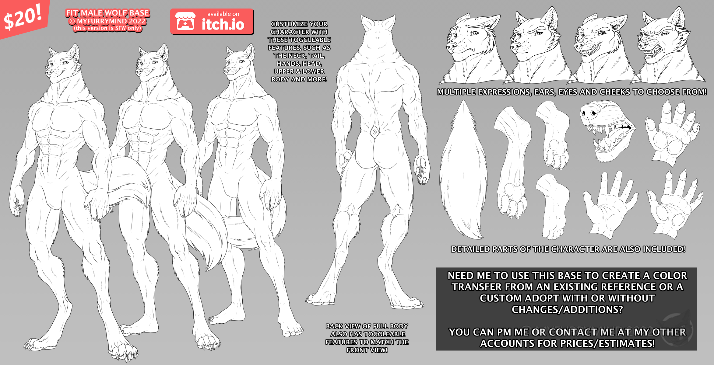 Base: Fit Male Wolf (SFW)