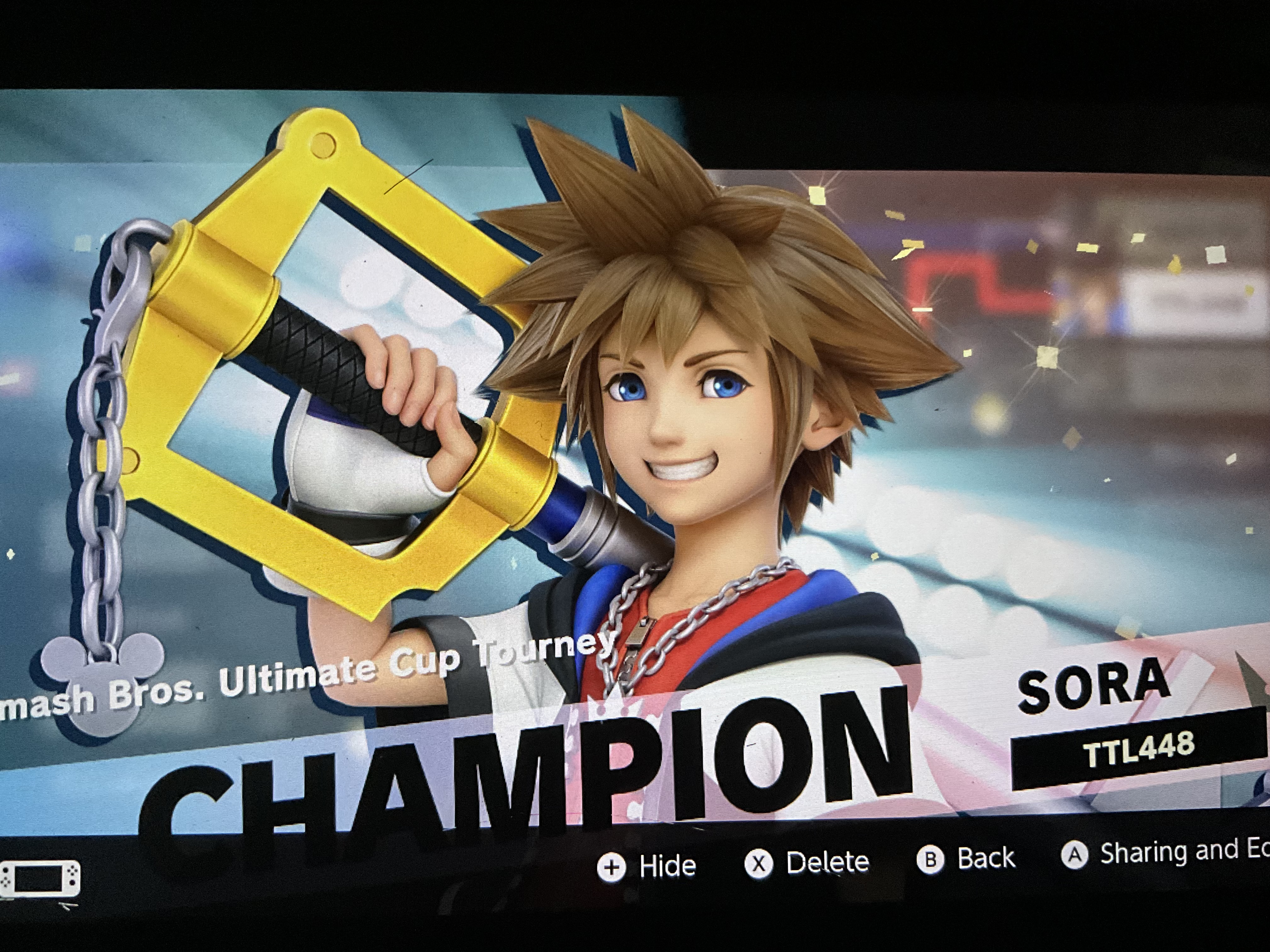 Sora is The Smash Bros Ultimate Tourney Champion!