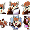 Commission: Red Panda Sticker set 02
