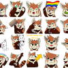 Commission: Red Panda Sticker set 03