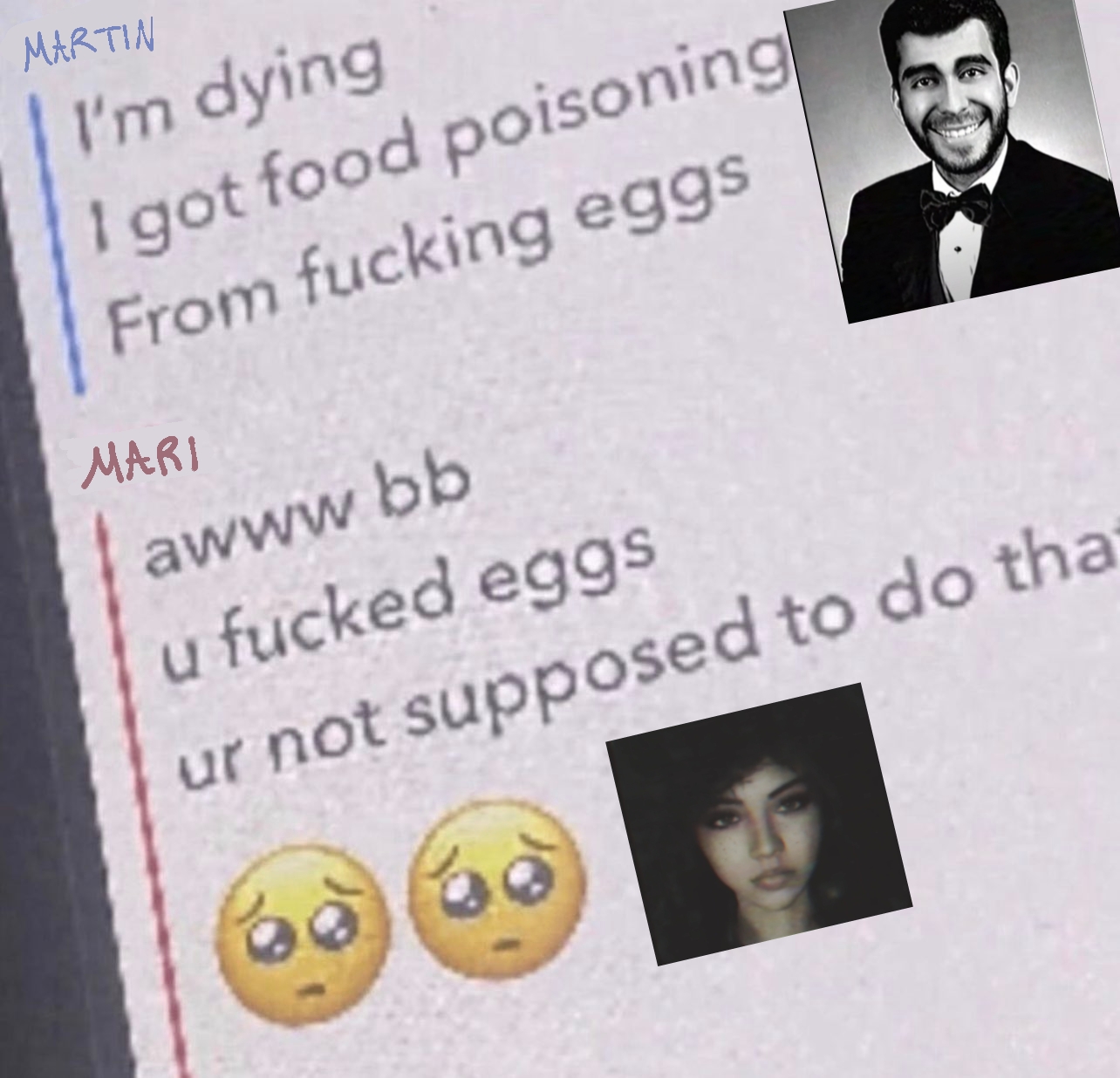 Martin GreyWhinder/Mari Faucher egg meme (Harmony and Horror)