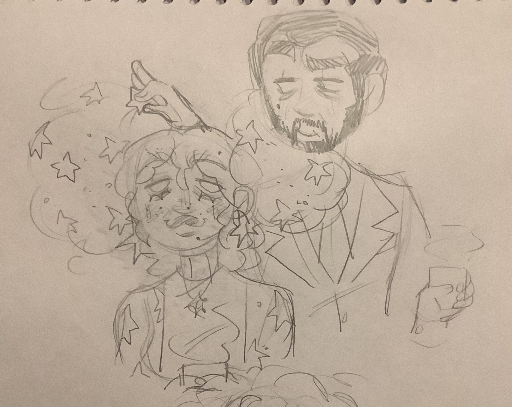 Martin GreyWhinder messes with Mari's Afro puffs (Harmony and Horror)