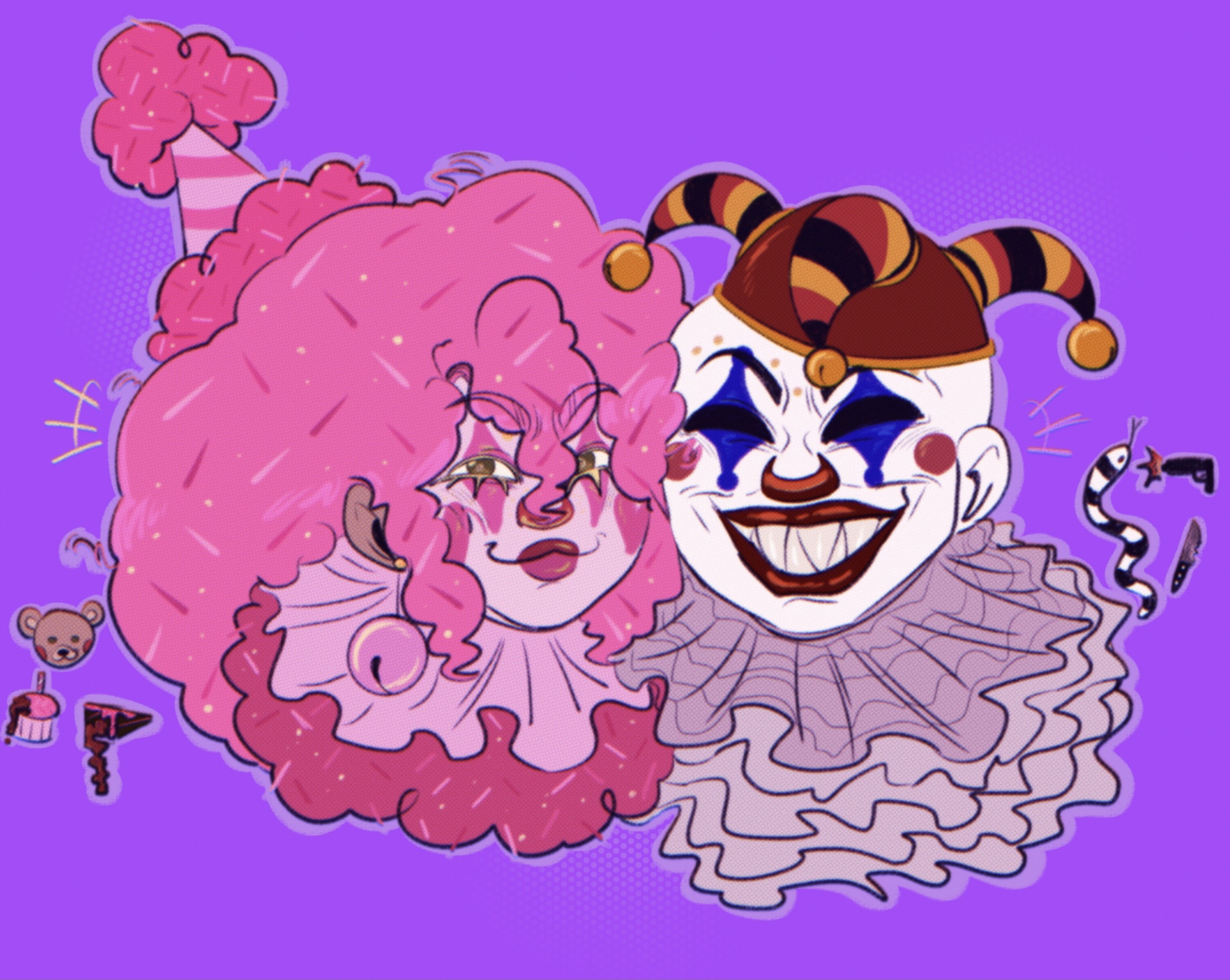 Chibi Jester Martin GreyWhinder/Clown Mari Faucher (Harmony and Horror)