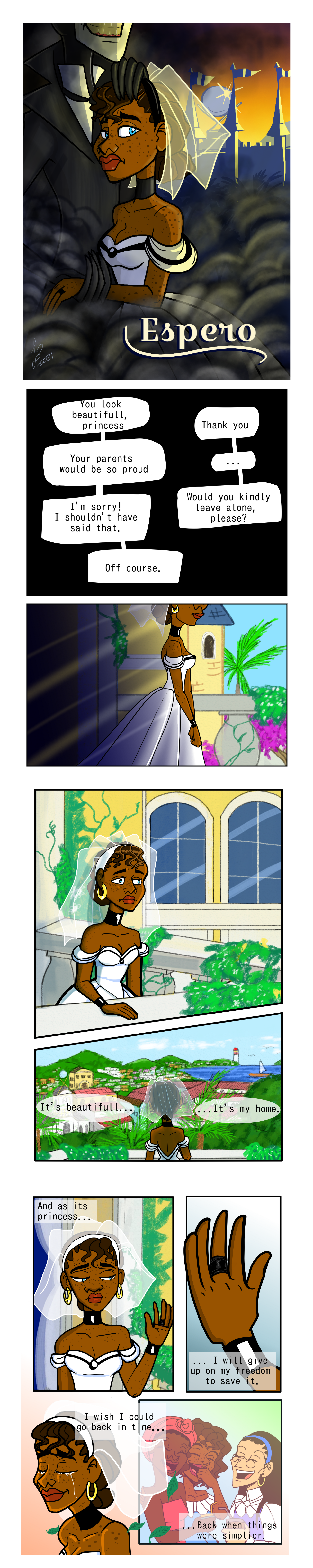 Page 1: A sad bride