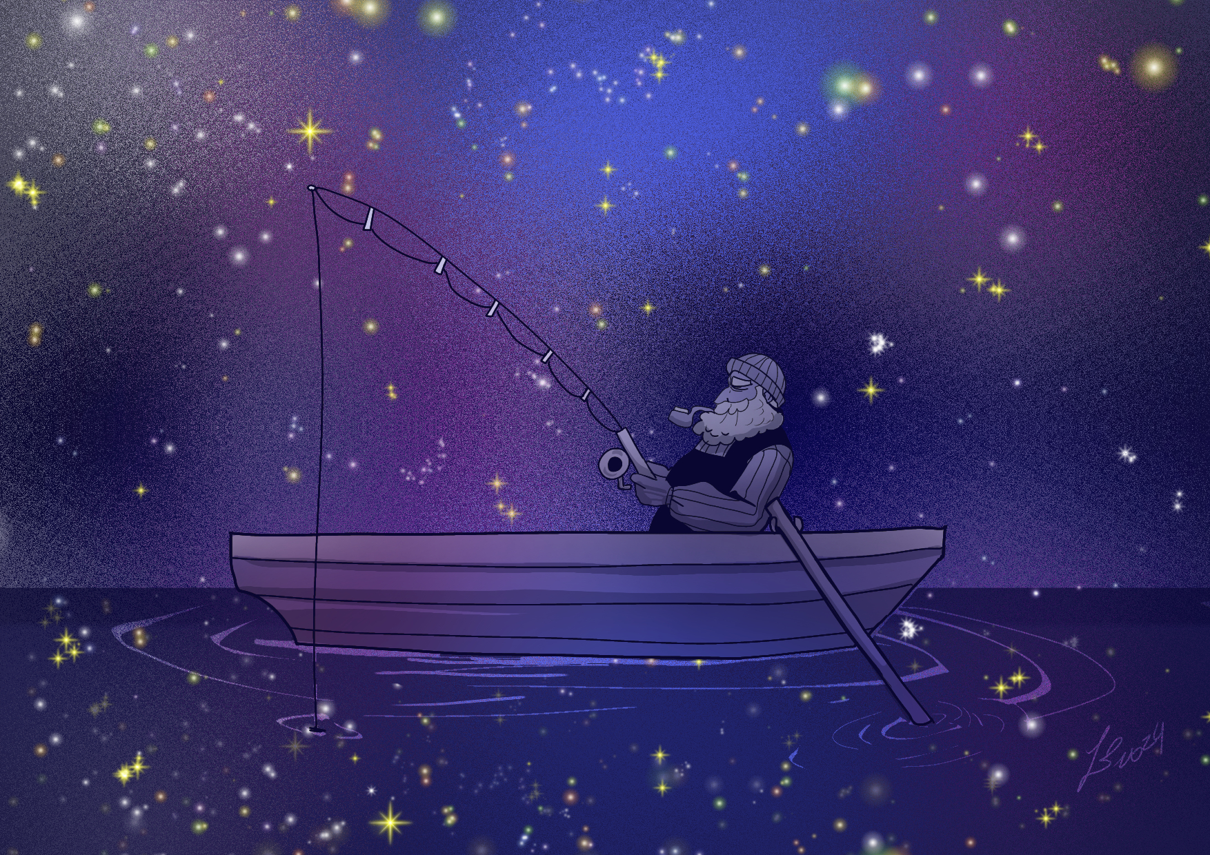 Fishing under the stars