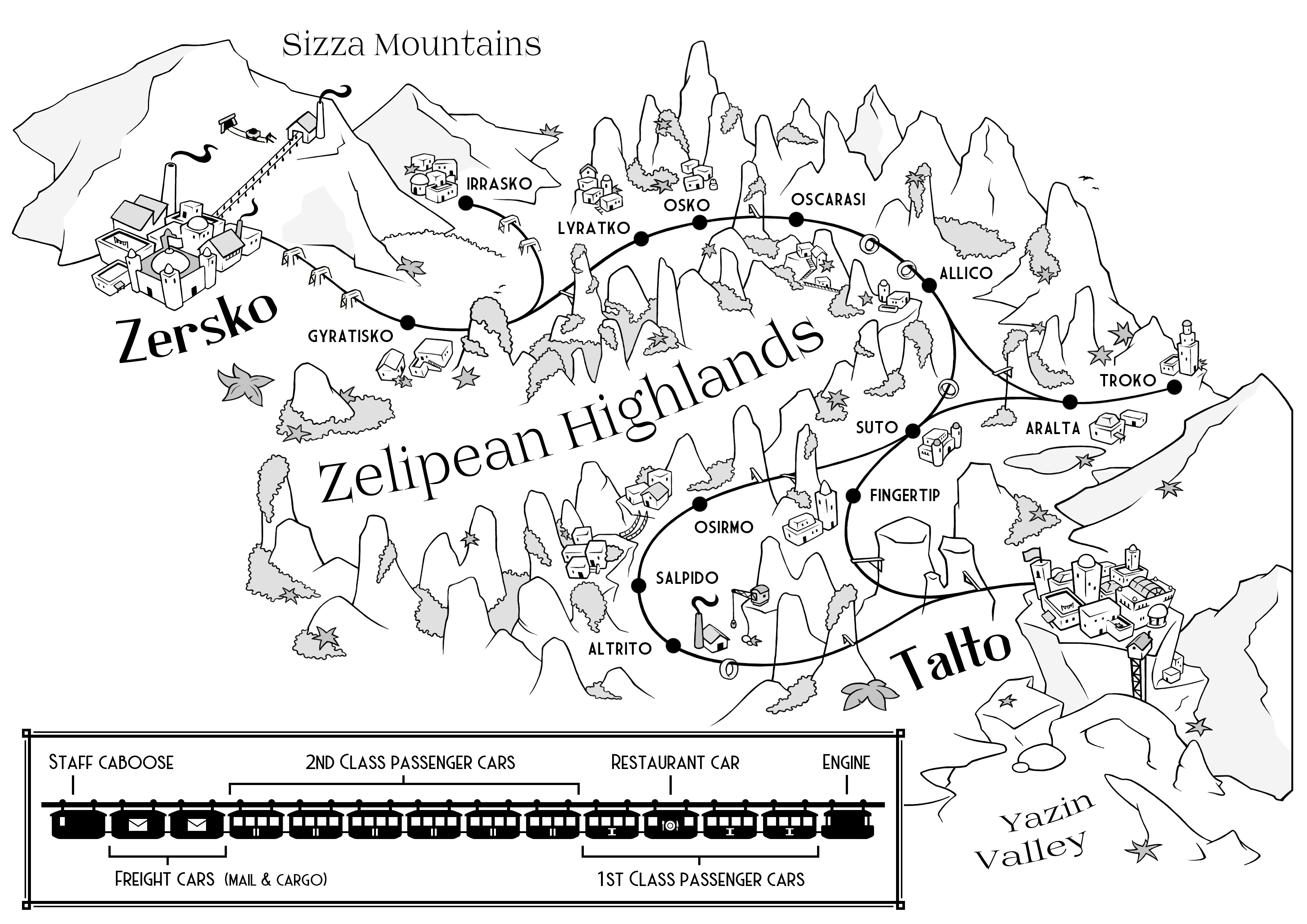 Map of the Zelipean Raiway system