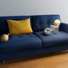 Large onions on a sofa