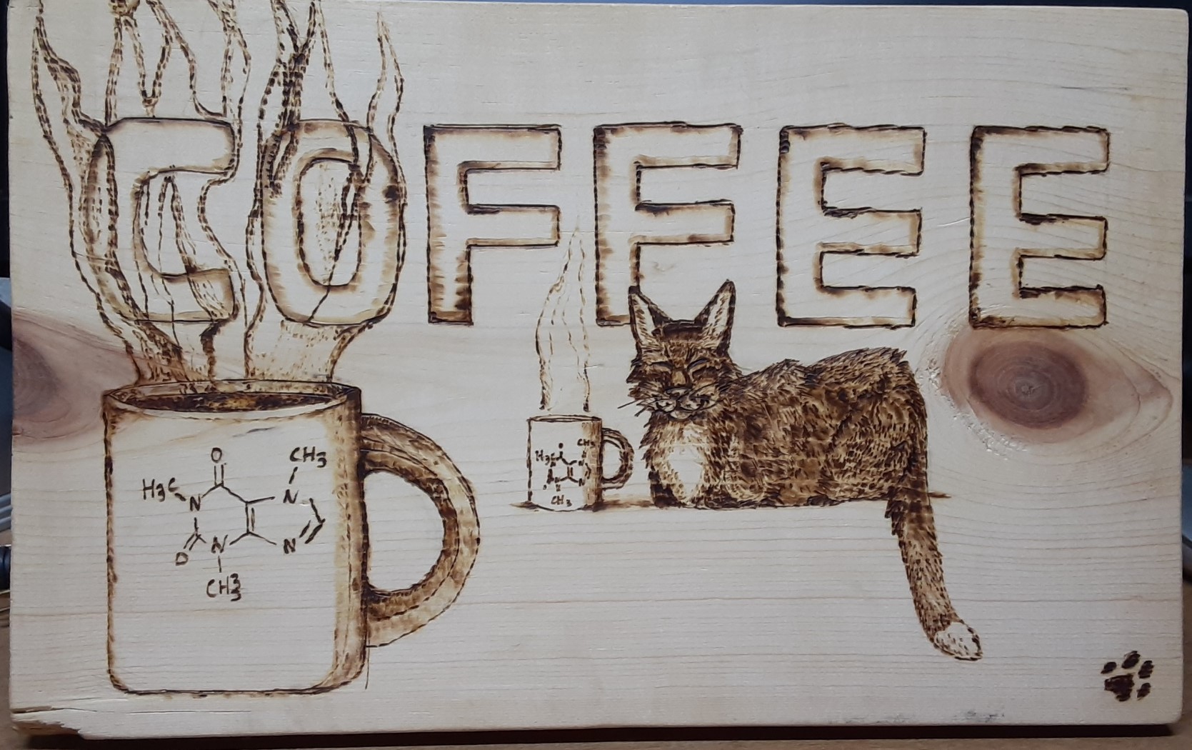 Coffee Sign (Pyrography)