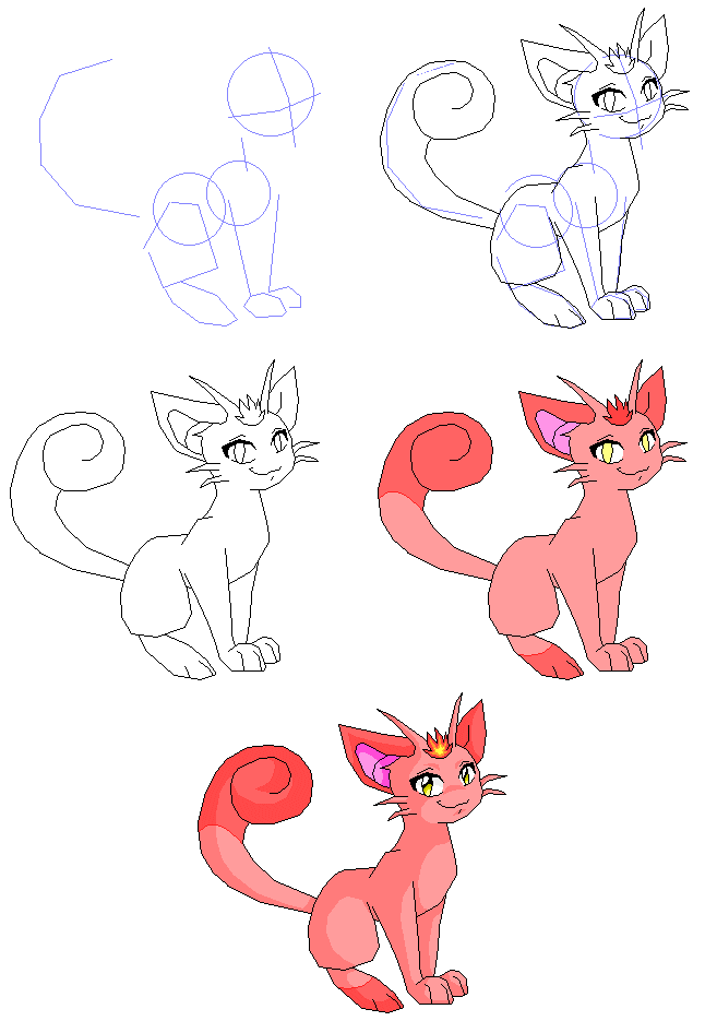 Mouse Sketches of Scarlet Meowth