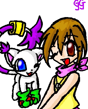 Yagami Hikari and Tailmon