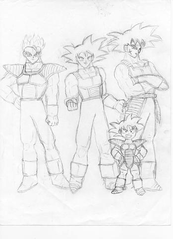 Gohan, Goku, Raditz, AND Goten!