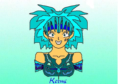 Our blue haired friend: Kermi