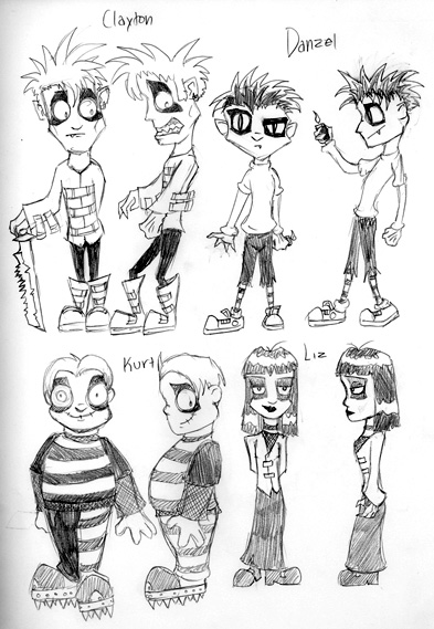 char sheet of some HT kids