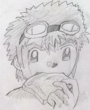 Daisuke eating toast