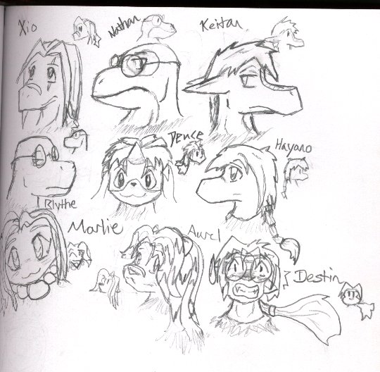 Just heads of 9 of my characters..