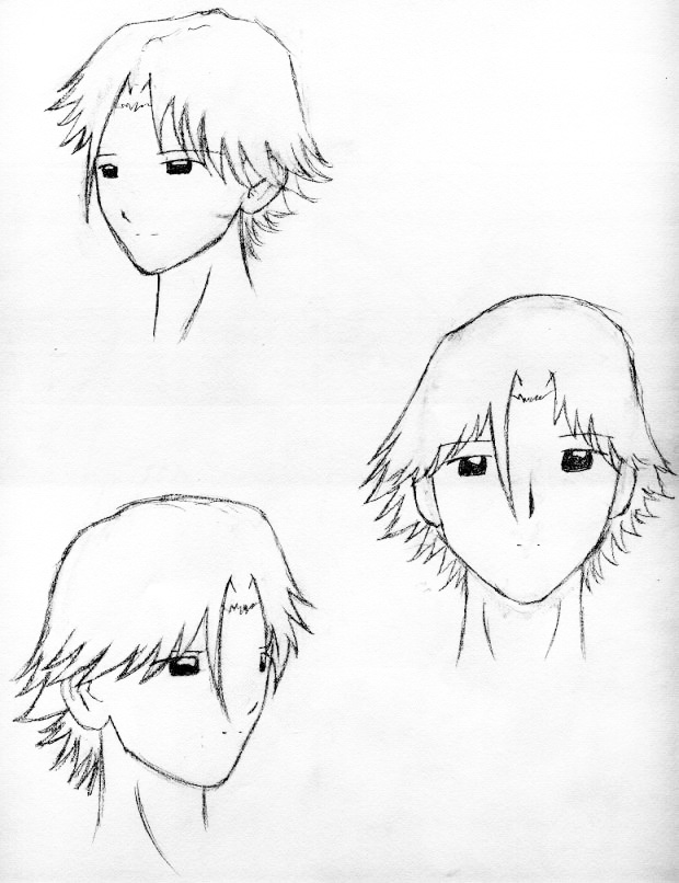 Kazetarou head sketches