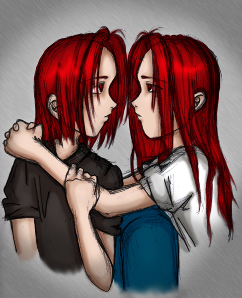 Red haired twins