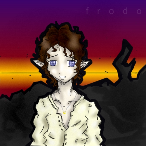 Attack of the boring pose! W/Frodo! (first attempt at anything in painter7)