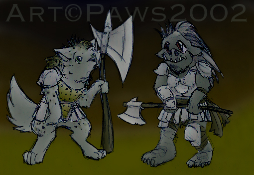 Chibi Gnoll and Orc!!