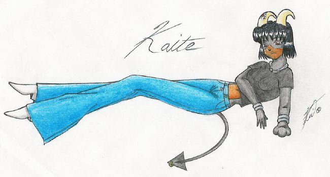Kaite lying on her side.