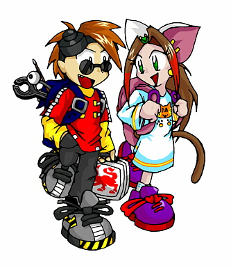 Eggman and Sara as schoolkids.