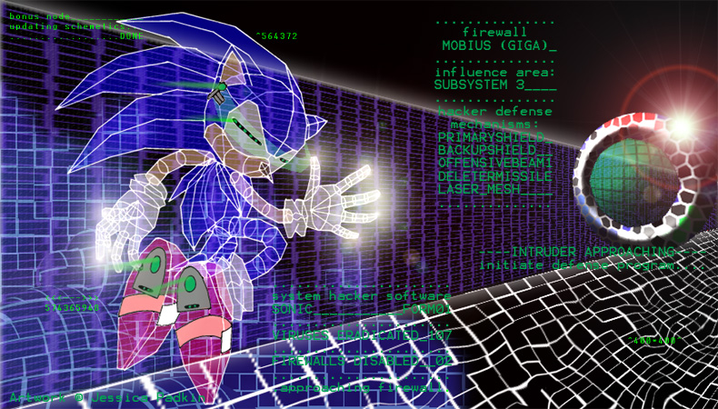 Sonic the Hedgehog in Rez.