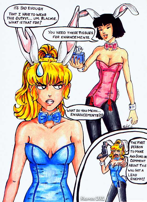 Eva and Blackie in Bunny Suits #2