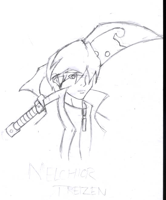 Melchior and Weapon Sketch