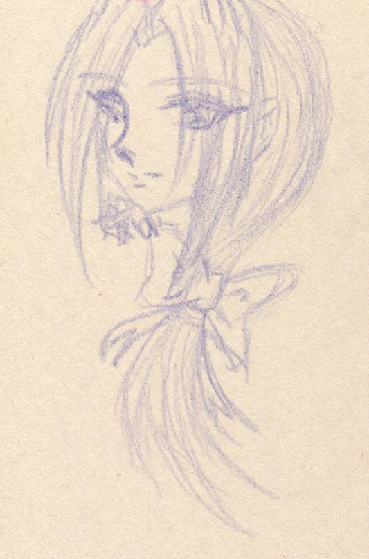 Crayon sketch of Female Mung Ying