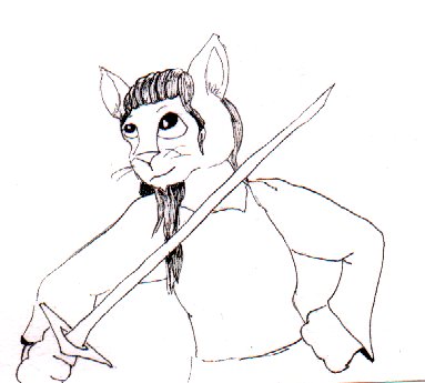 Cat witha sword.