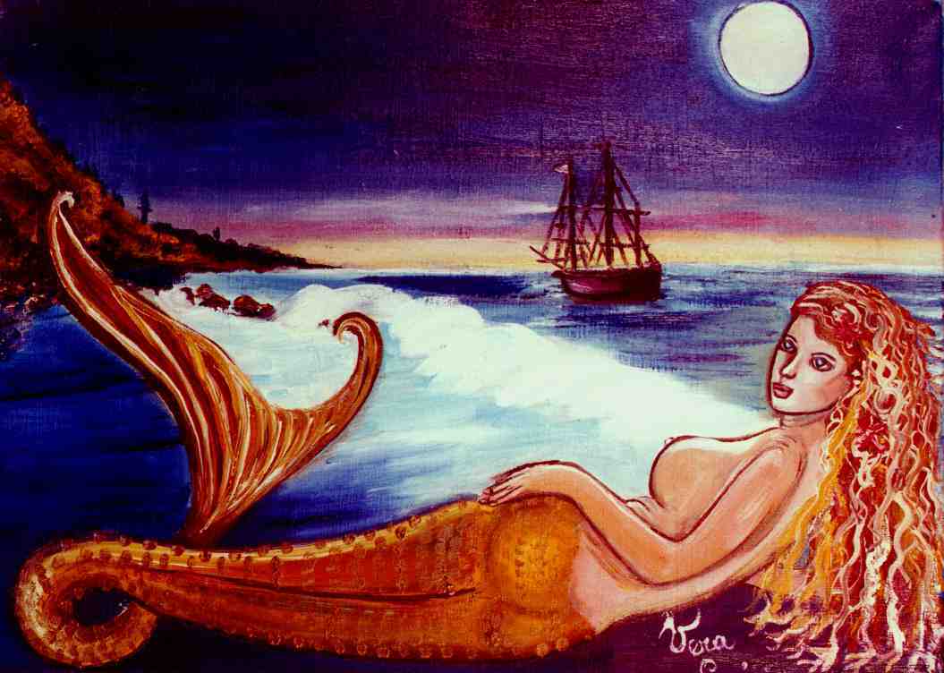 Mermaid and ghost ship