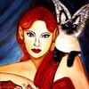 Sophisticated faerie and her winged Siamese cat companion