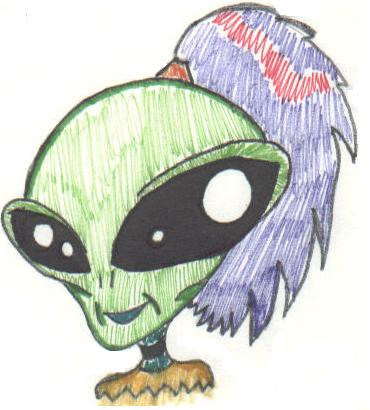 Marker Alien girl with da purple hair!  :P