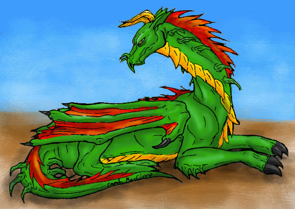 Green demon dragon