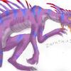 A purple tailless dragon