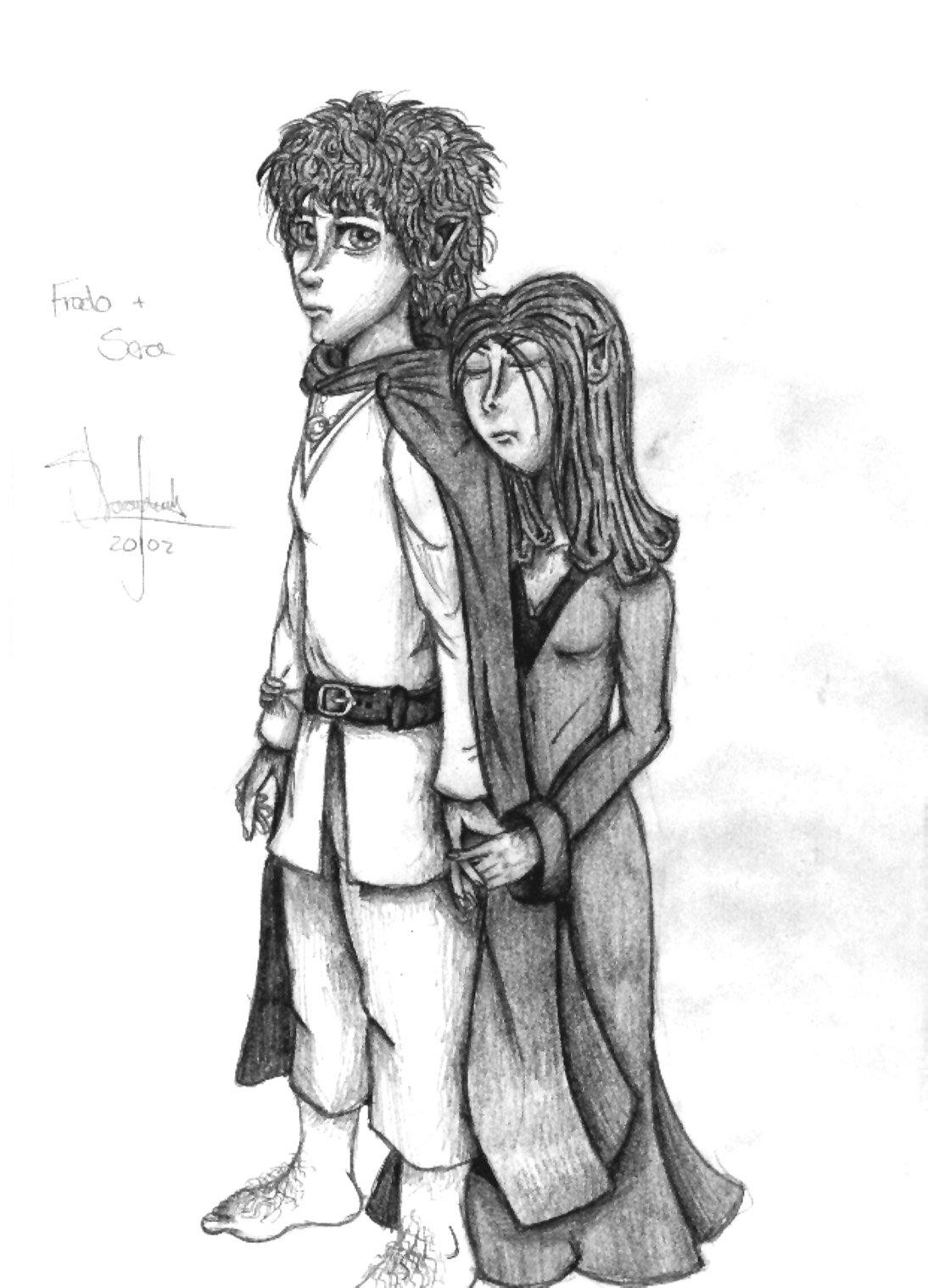 A not extremly happy Frodo and Sera..but cute