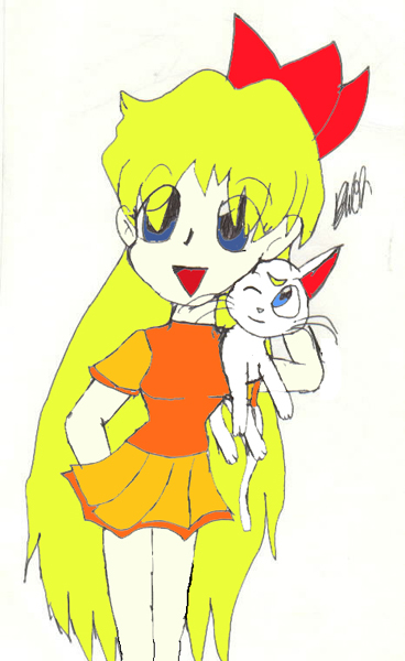 Minako-chan and Artemis!