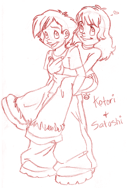 Kotori and Satoshi, in a cute pose! =3