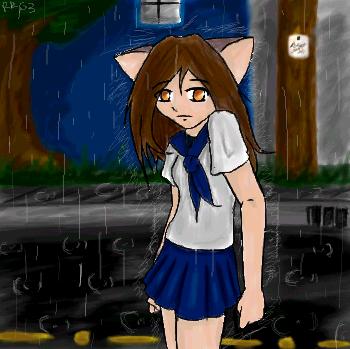 Neko Spax in the rain