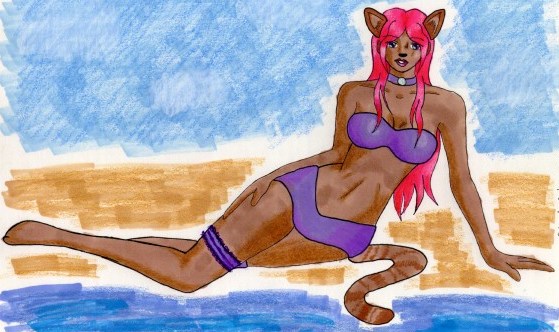Miss Katherine (Kitty) Fur on the Beach