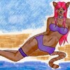 Miss Katherine (Kitty) Fur on the Beach