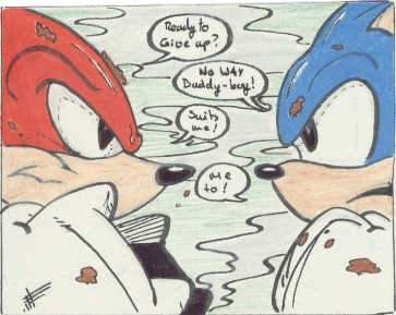 Knuckles and sonic first meet