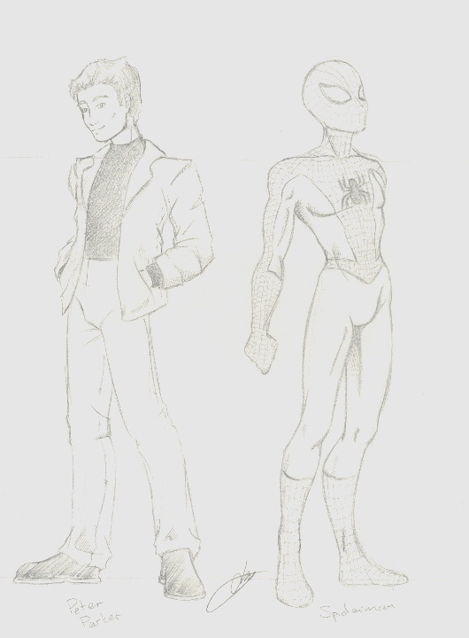 Spiderman and Peter Parker.