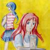 Umi and Genki, Waitressing