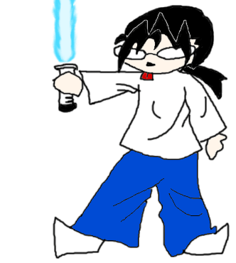 A stupid looking Damon with a lightsaber!!