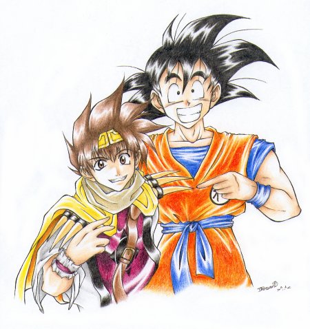 Son Goku and...uhh...Son Goku?