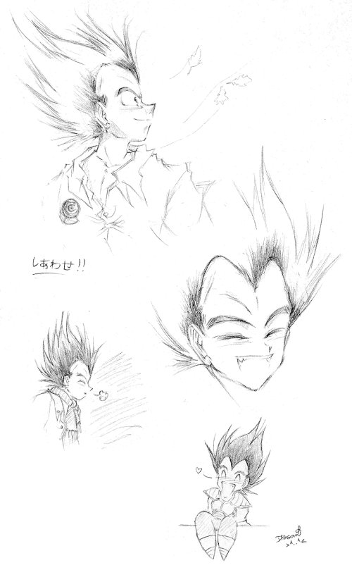 Vegeta Happy Sketches